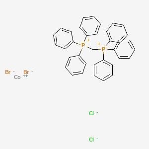 molecular formula C37H32Br2Cl2CoP2 B14699565 Phosphonium, methylenebis(triphenyl-, dibromodichlorocobaltate(2-) CAS No. 20745-95-3