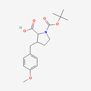 molecular formula C18H25NO5 B1469957 1-(tert-Butoxycarbonyl)-3-(4-methoxybenzyl)-2-pyrrolidinecarboxylic acid CAS No. 2197409-83-7