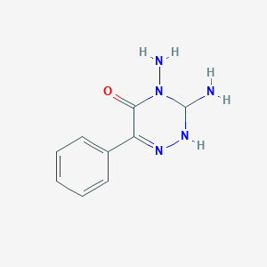 molecular formula C9H11N5O B14699601 3,4-Diamino-6-phenyl-3,4-dihydro-1,2,4-triazin-5(2H)-one CAS No. 22279-45-4