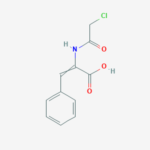 molecular formula C11H10ClNO3 B14699623 2-(2-Chloroacetamido)-3-phenylprop-2-enoic acid CAS No. 21195-40-4