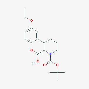 molecular formula C19H27NO5 B1469964 1-(tert-Butoxycarbonyl)-3-(3-ethoxyphenyl)-2-piperidinecarboxylic acid CAS No. 2197423-36-0