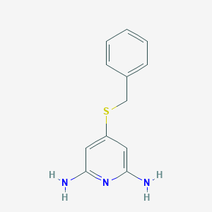 molecular formula C12H13N3S B14699666 4-(Benzylsulfanyl)pyridine-2,6-diamine CAS No. 18960-92-4