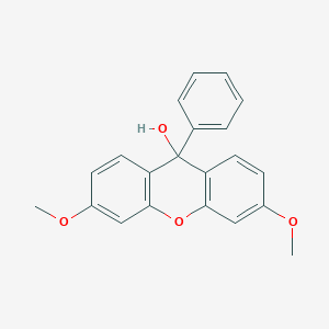 molecular formula C21H18O4 B14699673 3,6-Dimethoxy-9-phenyl-9H-xanthen-9-OL CAS No. 14344-86-6