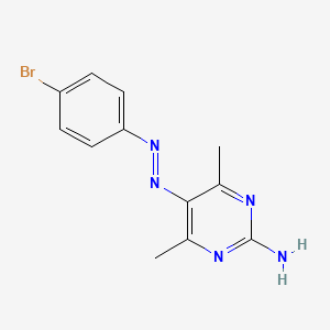 molecular formula C12H12BrN5 B14699685 5-[(e)-(4-Bromophenyl)diazenyl]-4,6-dimethylpyrimidin-2-amine CAS No. 24748-95-6