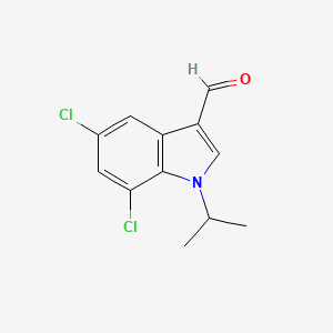 molecular formula C12H11Cl2NO B1469969 5,7-二氯-1-异丙基-1H-吲哚-3-甲醛 CAS No. 1350761-14-6
