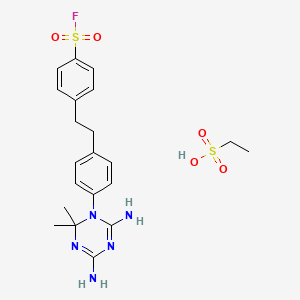 4-[2-[4-(4,6-Diamino-2,2-dimethyl-1,3,5-triazin-1-yl)phenyl]ethyl]benzenesulfonyl fluoride;ethanesulfonic acid