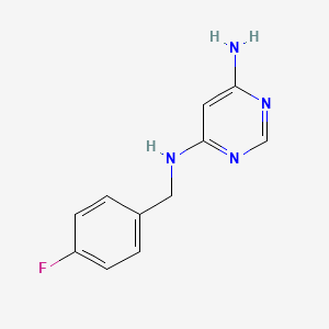 molecular formula C11H11FN4 B1469984 N4-(4-fluorobenzyl)pyrimidine-4,6-diamine CAS No. 1488042-66-5