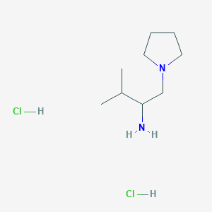molecular formula C9H22Cl2N2 B1469986 3-Methyl-1-(pyrrolidin-1-yl)butan-2-amine dihydrochloride CAS No. 2098053-83-7