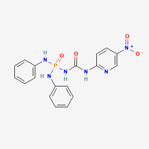 molecular formula C18H17N6O4P B14699871 1-[Bis(phenylamino)phosphoryl]-3-(5-nitropyridin-2-yl)urea CAS No. 15041-87-9