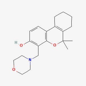 molecular formula C20H27NO3 B14699882 6,6-Dimethyl-4-(morpholin-4-ylmethyl)-7,8,9,10-tetrahydrobenzo[c]chromen-3-ol CAS No. 17792-05-1