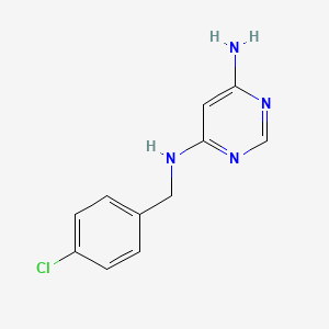 molecular formula C11H11ClN4 B1469992 N4-(4-chlorobenzyl)pyrimidine-4,6-diamine CAS No. 1490661-46-5