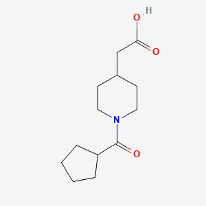 molecular formula C13H21NO3 B1469994 2-(1-(Cyclopentanecarbonyl)piperidin-4-yl)acetic acid CAS No. 1484760-45-3