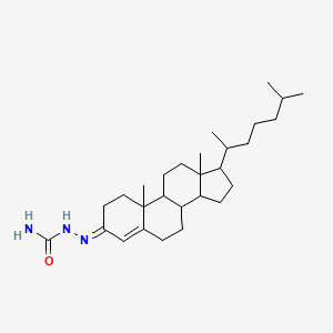 molecular formula C28H47N3O B14699960 [(E)-[10,13-dimethyl-17-(6-methylheptan-2-yl)-1,2,6,7,8,9,11,12,14,15,16,17-dodecahydrocyclopenta[a]phenanthren-3-ylidene]amino]urea CAS No. 20817-69-0