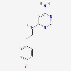 molecular formula C12H13FN4 B1469997 N4-(4-fluorophenethyl)pyrimidine-4,6-diamine CAS No. 1496184-22-5
