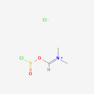 molecular formula C3H7Cl2NO2S B14699971 Methanaminium, N-[[(chlorosulfinyl)oxy]methylene]-N-methyl-, chloride CAS No. 25575-32-0