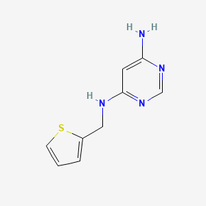 molecular formula C9H10N4S B1469999 N4-(thiophen-2-ylmethyl)pyrimidine-4,6-diamine CAS No. 1498251-82-3