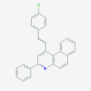 molecular formula C27H18ClN B14700021 1-[2-(4-Chlorophenyl)ethenyl]-3-phenylbenzo[F]quinoline CAS No. 18978-82-0