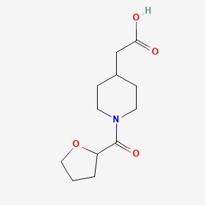 molecular formula C12H19NO4 B1470009 2-[1-(Oxolane-2-carbonyl)piperidin-4-yl]acetic acid CAS No. 1490331-85-5
