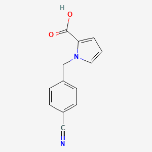 molecular formula C13H10N2O2 B1470018 1-[(4-氰基苯基)甲基]-1H-吡咯-2-羧酸 CAS No. 1517987-22-2