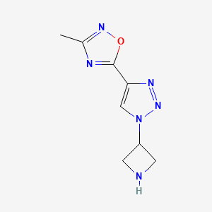 molecular formula C8H10N6O B1470019 5-(1-(氮杂环丁-3-基)-1H-1,2,3-三唑-4-基)-3-甲基-1,2,4-恶二唑 CAS No. 1510074-55-1