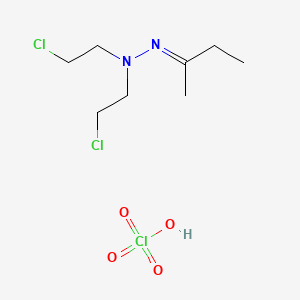 molecular formula C8H17Cl3N2O4 B14700226 N-[(E)-butan-2-ylideneamino]-2-chloro-N-(2-chloroethyl)ethanamine;perchloric acid CAS No. 14927-87-8