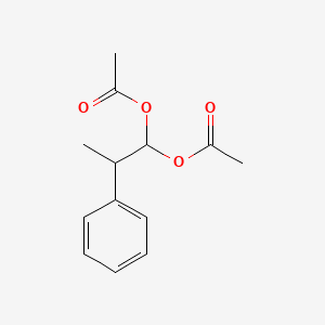 molecular formula C13H16O4 B14700239 2-Phenyl-propane-1,1-diol diacetate CAS No. 21129-06-6