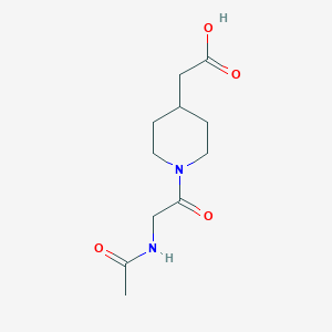 molecular formula C11H18N2O4 B1470027 2-(1-(Acetylglycyl)piperidin-4-yl)acetic acid CAS No. 1518256-62-6