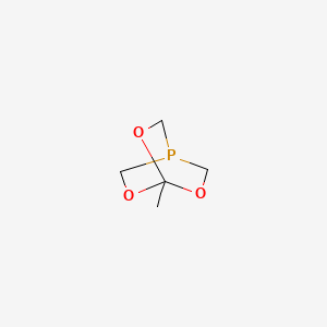 molecular formula C5H9O3P B14700305 4-Methyl-3,5,8-trioxa-1-phosphabicyclo(2.2.2)octane CAS No. 18620-05-8