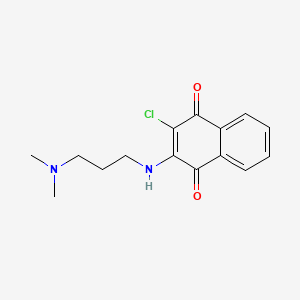 molecular formula C15H17ClN2O2 B14700311 1,4-Naphthoquinone, 2-chloro-3-(3-(dimethylamino)propylamino)- CAS No. 22272-09-9