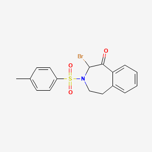 molecular formula C17H16BrNO3S B14700312 2-Bromo-3-[(4-methylphenyl)sulfonyl]-2,3,4,5-tetrahydro-1h-3-benzazepin-1-one CAS No. 15217-86-4