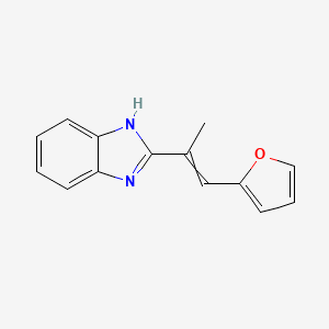 molecular formula C14H12N2O B14700379 2-[1-(Furan-2-yl)prop-1-en-2-yl]-1H-benzimidazole CAS No. 18424-85-6