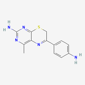 B14700381 7H-Pyrimido(4,5-b)(1,4)thiazine, 2-amino-6-(p-aminophenyl)-4-methyl- CAS No. 21576-23-8