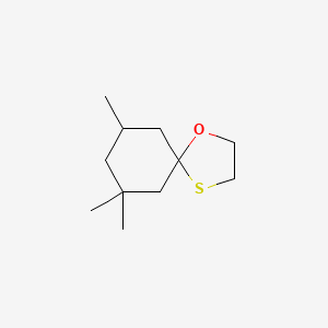 molecular formula C11H20OS B14700383 7,7,9-Trimethyl-1-oxa-4-thiaspiro[4.5]decane CAS No. 24699-55-6