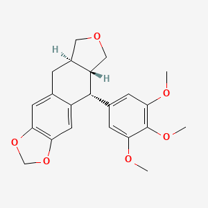 molecular formula C22H24O6 B14700442 (5R,5aR,8aR)-5-(3,4,5-trimethoxyphenyl)-5,5a,6,8,8a,9-hexahydro-[2]benzofuro[5,6-f][1,3]benzodioxole CAS No. 25088-82-8