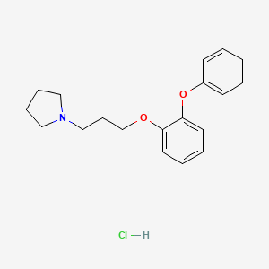 molecular formula C19H24ClNO2 B14700445 Pyrrolidine, 1-(3-(o-phenoxyphenoxy)propyl)-, hydrochloride CAS No. 24591-46-6