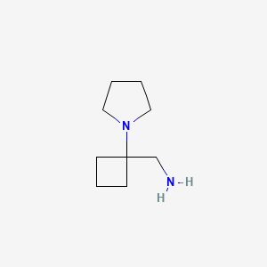 molecular formula C9H18N2 B1470045 [1-(Pyrrolidin-1-yl)cyclobutyl]methanamine CAS No. 1537254-62-8