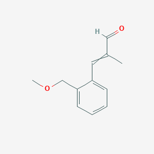molecular formula C12H14O2 B1470051 3-[2-(甲氧甲基)苯基]-2-甲基丙-2-烯醛 CAS No. 1563755-20-3