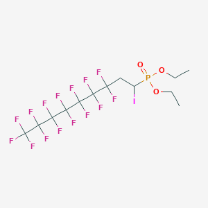 molecular formula C13H13F15IO3P B14700542 9-Diethoxyphosphoryl-1,1,1,2,2,3,3,4,4,5,5,6,6,7,7-pentadecafluoro-9-iodononane CAS No. 23068-06-6