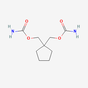 molecular formula C9H16N2O4 B14700544 Cyclopentane-1,1-dimethanol, dicarbamate CAS No. 25451-50-7