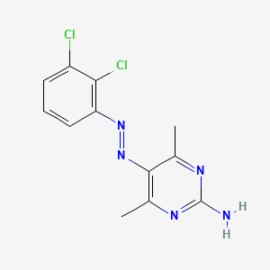 molecular formula C12H11Cl2N5 B14700550 5-[(e)-(2,3-Dichlorophenyl)diazenyl]-4,6-dimethylpyrimidin-2-amine CAS No. 24749-06-2