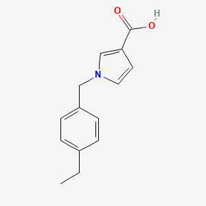 molecular formula C14H15NO2 B1470056 1-[(4-ethylphenyl)methyl]-1H-pyrrole-3-carboxylic acid CAS No. 1524957-12-7
