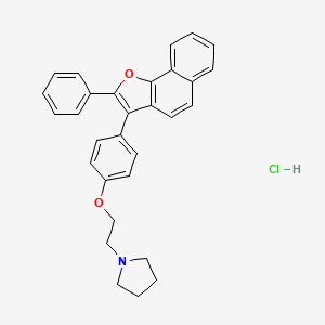 Pyrrolidine, 1-(2-(p-(2-phenylnaphtho(1,2-b)furan-1-yl)phenoxy)ethyl)-, hydrochloride