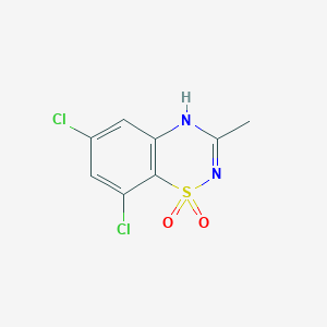 molecular formula C8H6Cl2N2O2S B14700635 6,8-dichloro-3-methyl-4H-1lambda6,2,4-benzothiadiazine 1,1-dioxide 