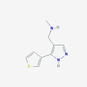 N-methyl-1-(3-(thiophen-3-yl)-1H-pyrazol-4-yl)methanamine