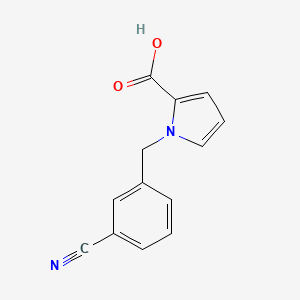 molecular formula C13H10N2O2 B1470108 1-[(3-氰基苯基)甲基]-1H-吡咯-2-羧酸 CAS No. 1522721-96-5