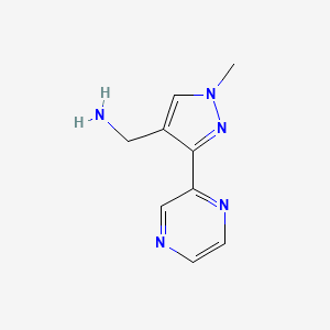 molecular formula C9H11N5 B1470113 (1-methyl-3-(pyrazin-2-yl)-1H-pyrazol-4-yl)methanamine CAS No. 1504624-95-6