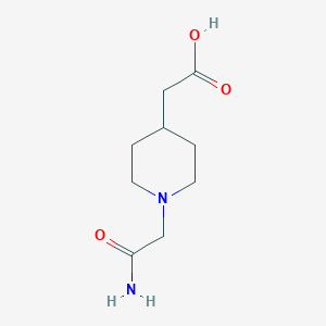 molecular formula C9H16N2O3 B1470116 2-[1-(Carbamoylmethyl)piperidin-4-yl]acetic acid CAS No. 1514721-79-9