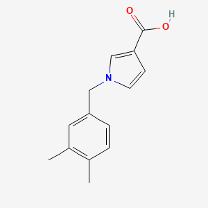 molecular formula C14H15NO2 B1470130 1-[(3,4-dimethylphenyl)methyl]-1H-pyrrole-3-carboxylic acid CAS No. 1500889-67-7