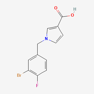 molecular formula C12H9BrFNO2 B1470132 1-(3-bromo-4-fluorobenzyl)-1H-pyrrole-3-carboxylic acid CAS No. 1525745-82-7