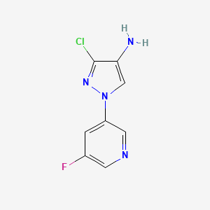 molecular formula C8H6ClFN4 B1470142 3-chloro-1-(5-fluoropyridin-3-yl)-1H-pyrazol-4-amine CAS No. 1374320-73-6